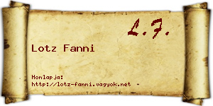 Lotz Fanni névjegykártya